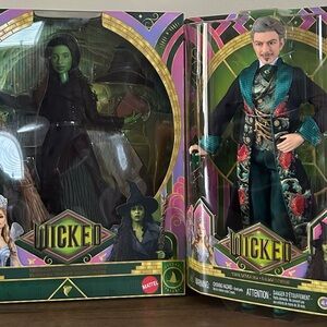 Mattel Wicked For Good (2025) Elphaba and Wizard Doll Set NIB🖤💚